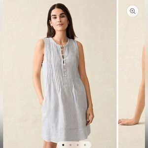 Faherty Isha Dress - Blue Mini Stripe